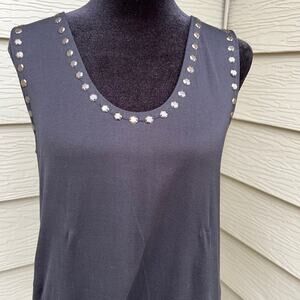 Michael Kors women's size M, black dressy metal studs, tank top style